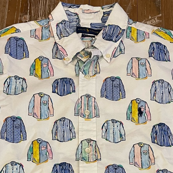 Polo Ralph Lauren Shirt All Over print Cotton Oxford Button-up NWT - Picture 2 of 4